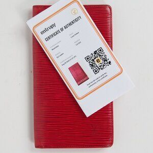 Louis Vuitton Epi Slim Bifold Wallet  - Red